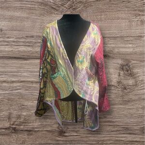 Karma Kantha Multicolor Patchwork high low jacket